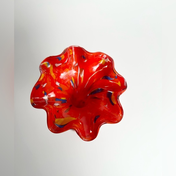 Czech Ruffled Multi Color Vase - Picture 4 of 6